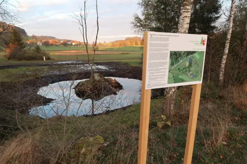 Neuer Weiher mit Infoplakat.JPG